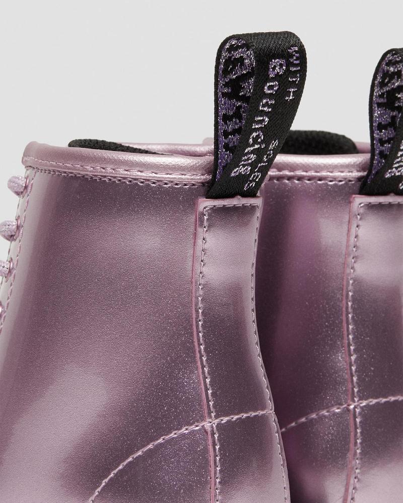 Kids' Dr Martens Toddler 1460 Metallic Lace Up Boots Pink | AU 696LIS